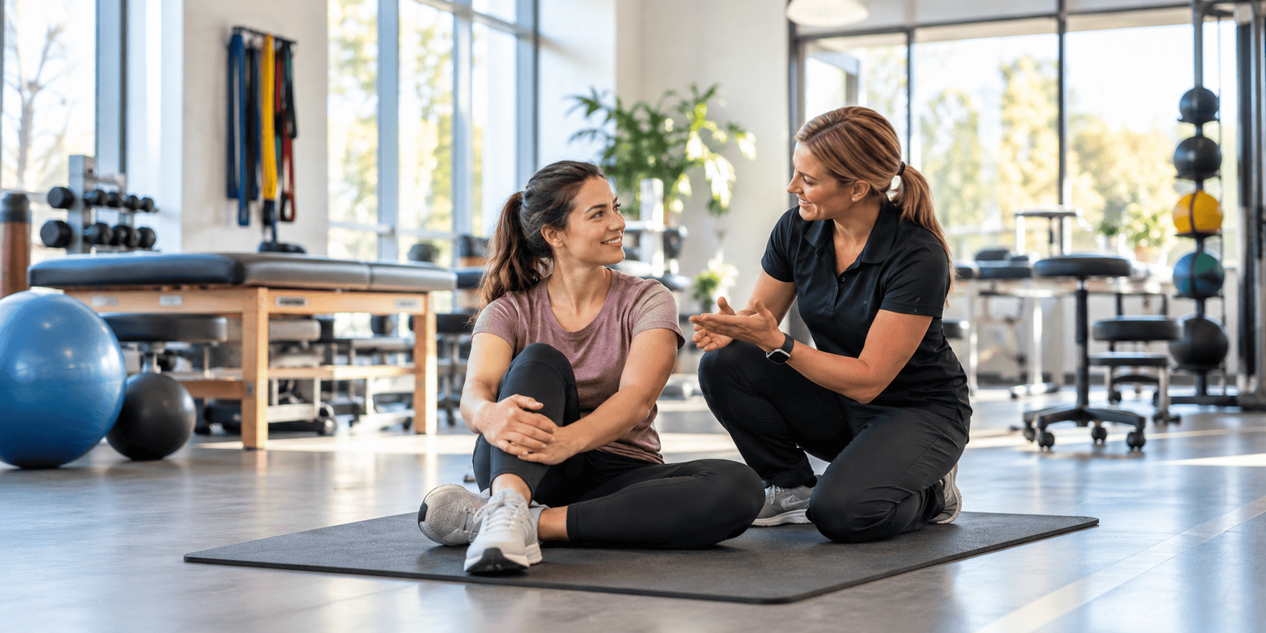 PT with patient explaining